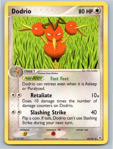 2004 POKEMON DODRIO HIDDEN LEGENDS 33/101 UC NM A63574 FREE S&H