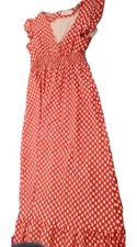 GUC Orange Polka Dot maxi dress womens XL flouncy Order Plus summer chic Spring