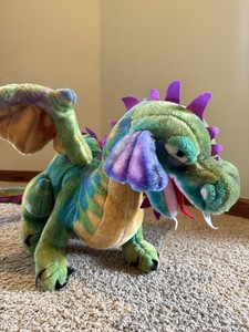 JUMBO Melissa & Doug Dragon Plush Posable Wired Wings & Legs Retired Mystical