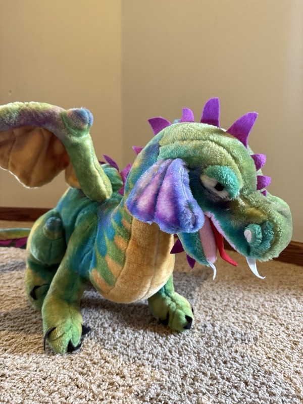 JUMBO Melissa & Doug Dragon Plush Posable Wired Wings & Legs Retired Mystical