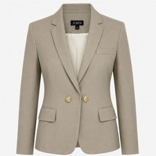 J.Crew Gold Crest Button Linen Blend Blazer Tan Sz 00