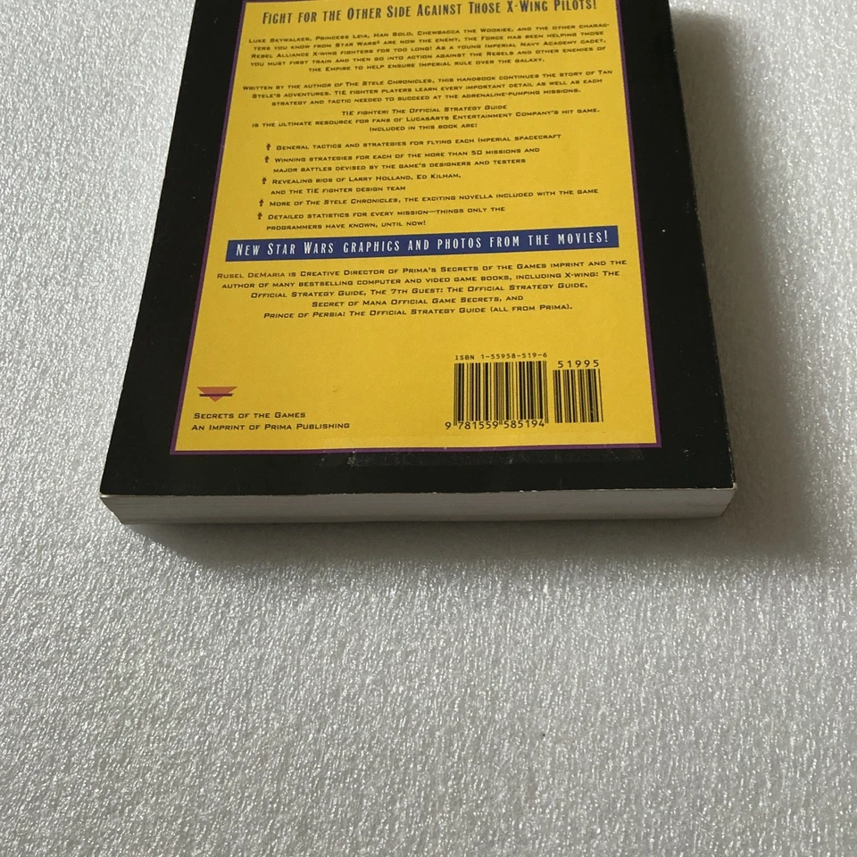 Star Wars Tie Fighter The Official Strategy Guide 1994 Prima Lucas Arts Games Gc - Image 4 of 4