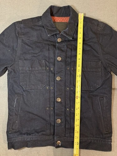 Freenote Classic Cloth Denim Riders Jacket Raw Fleck Indigo Small image 4