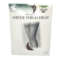 NEW Vintage JCPenney Sheer Caress Thigh High Pantyhose Sz Average Little Beige