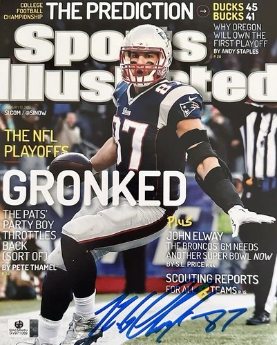 Rob Gronkowski GRONK New England Patriots 8 x 10 Autographed SI Photo W/COA🔥