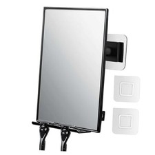 Shower Mirror for Shaving with 2 Replaceable Adhesive - Two Razor Black