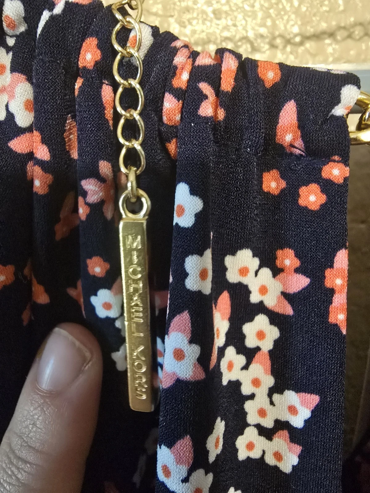 Abito a tubino smanicato Michael Kors blu navy e rosa floreale. Taglia XS
