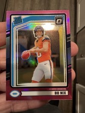 2024 Panini Donruss - Rated Rookie Bo Nix #369 Optic Preview Pink Prizm (RC)