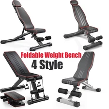 Adjustable Weight Dumbbell Bench Incline Decline Foldable Body Workout Exercise