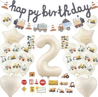 Bagger Geburtstag Deko 2 Jahre Junge Baustelle Luftballons Girlande Tortendeko
