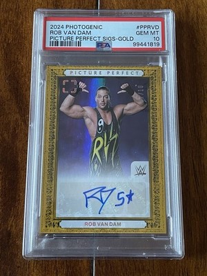 2024 Photogenic WWE Rob Van Dam Picture Perfect Gold Auto 07/10 PSA 10 POP 1