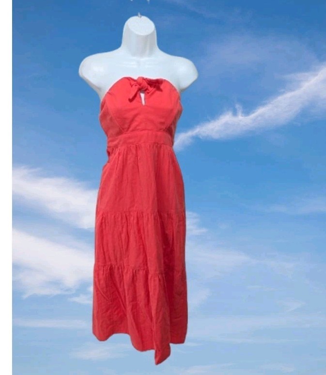 Universal Thread Strapless Midi Tiered Prairie Dr… - image 2