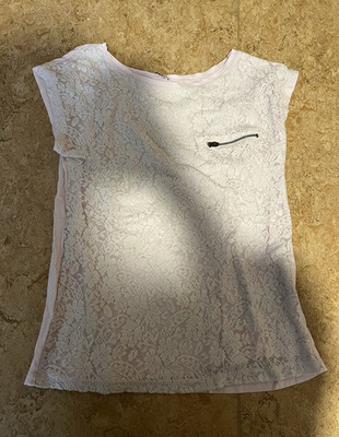pimkie Damen Top Rosa S Basic ärmellos Rundhalsausschnitt Spitze Reißverschluss