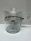 vintage pyrex glass percolator coffee pot 9 cup , Chip Lid & Incomplete, Read**