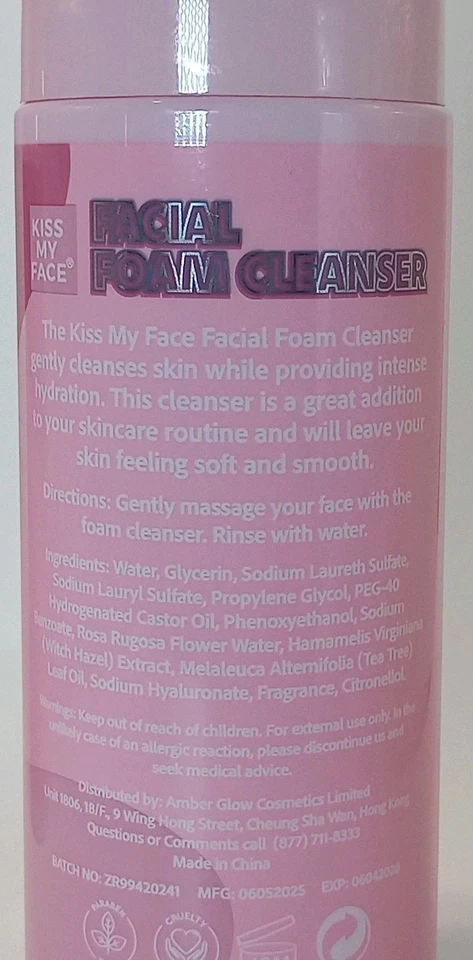 X2 KISS MY FACE LIMPIADOR ESPUMA FACIAL Cepillo Suave Ácido Hialurónico y Extracto de Rosa Foto 4 de 4