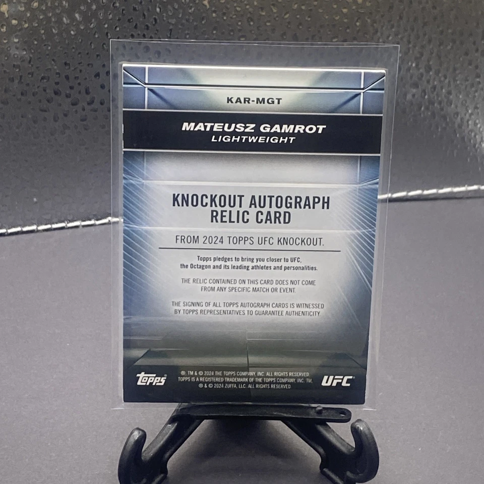 2024 Topps UFC Knockout Mateusz Gamrot Fighter Worn Relic On Card Auto Blue /50 - Image 2 of 2