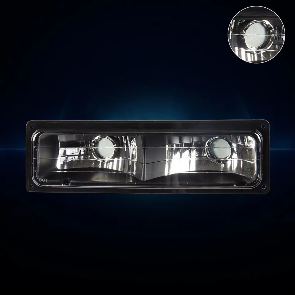 For 88-98 Chevy GMC C10 C/K Suburban GMT400 Bumper Light Turn Sinal Lamp Black - Image 3 of 4