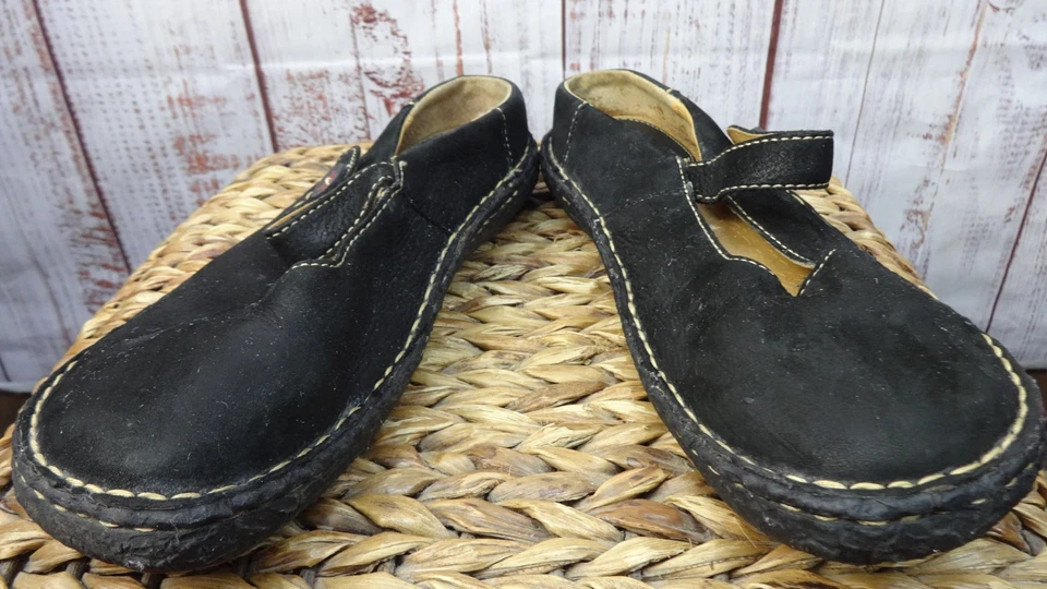 Bjorndal Mary Jane Shoes Size 10M Black Leather Sandals Easy on-off Straps - Image 2 of 4