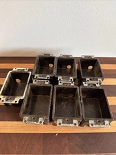Vintage Brown Bakelite Electrical Boxes QTY 7 Excellent Condition