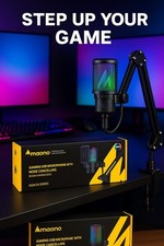 Maono DGM20 RGB USB Gaming Microphone Boom Arm Bundle Tested Works Perfect