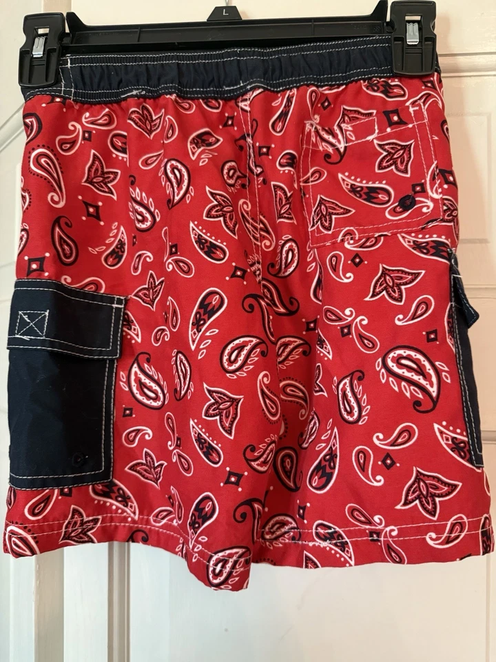Kitestrings Paisley Bandana Print Swim Trunks Boys Size S - Image 4 of 4