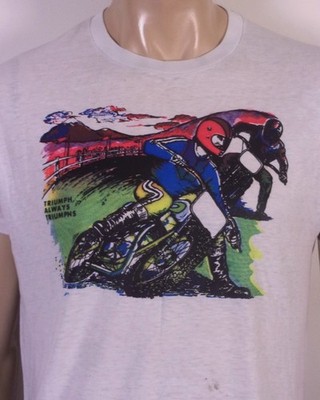 vintage 70s Jockey single stitch Triumph Motorcycles T-Shirt The Rats Hole M