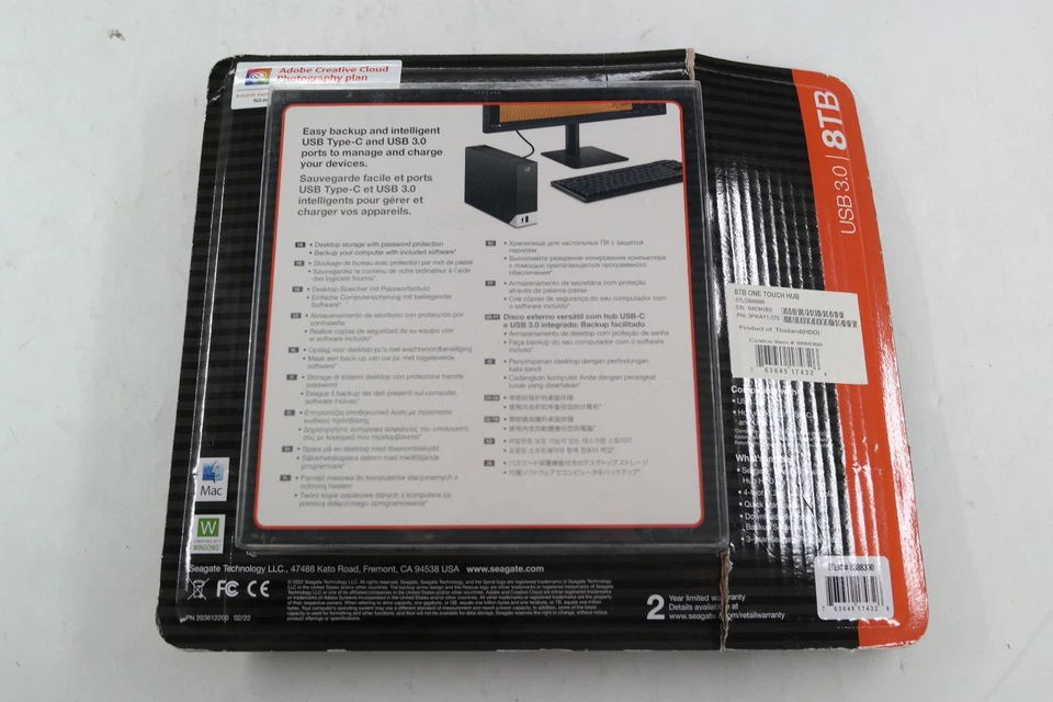 Seagate One Touch 8 TB Hub Desktop External Hard Drive HD USB-C USB 3.0 Ports... - Image 2 of 3