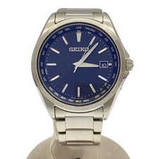 SEIKO Solar watch analog titanium BLK SLV 7B75-0AA0