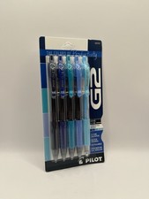 Pilot G2 Retractable Gel Ink Pens, Fine Point, 0.7mm, Assorted Blue Inks 5 Count