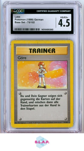 LASS POKÉMON 75/102 1999 BASE SET - GERMAN CGC 4.5