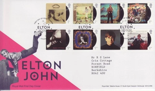 GB Stamps First Day Cover Elton John, music, record, song, chart, album SHS 2019