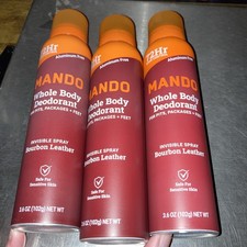 Mando Invisible Spray Whole Body Deodorant Men 72hr Lot Of 3 Bourbon Leather