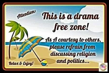 NO POLITICAL DISCUSSION! 8"X12" METAL SIGN! USA MADE MAN CAVE OFFICE POLITICS