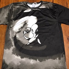 Charmander T Tee Shirt Men's Large All Over Front Back Black White Made In USA