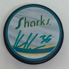 KAAPO KAHKONEN SIGNED AUTOGRAPHED SAN JOSE SHARKS HOCKEY PUCK W/ CASE COA