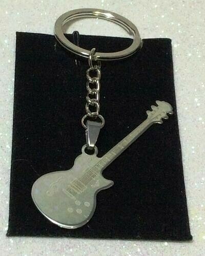 COLLANA CIONDOLO ACCIAIO CHITARRA ROCK GUITAR NECKLACE MODA - Picture 6 of 7