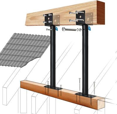 2Pack 3.6'' Saddle Stainless Steel Roof Riser for Patio Pergola(Enhanced)