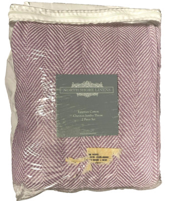 New In Package North Shore Linens 2 Throw Blankets 58'' x 48''  &  76'' x 40''