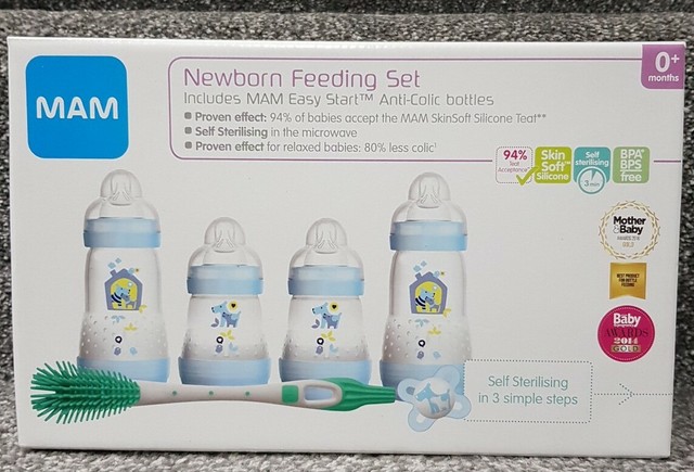 mam self sterilising bottle set