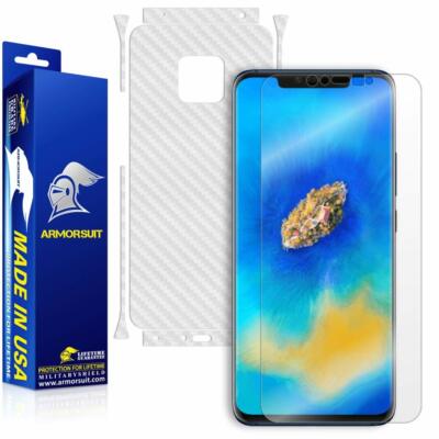 ArmorSuit Huawei Mate 20 Pro Screen Protector + White Carbon Fiber Skin USA