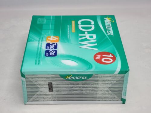 Memorex CD-RW 10 Pack 4X 700MB 80 Min Compact Discs Rewritable - New - Picture 3 of 6