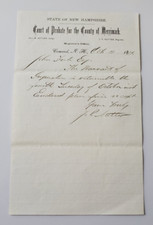 1879 Concord, New Hampshire Probate Court Doc...