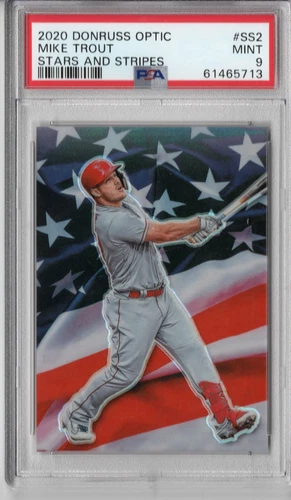 PSA 9 MINT MIKE TROUT 2020 DONRUSS OPTIC STARS AND STRIPES #SS2 CASE HIT ANGELS