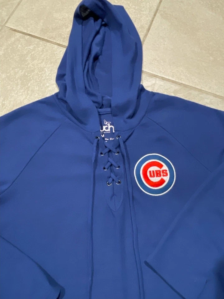 Chicago Cubs Touch by Alyssa Milano Mujer Ligero Encaje Frontal Sudadera con Capucha Talla M Foto 2 de 4