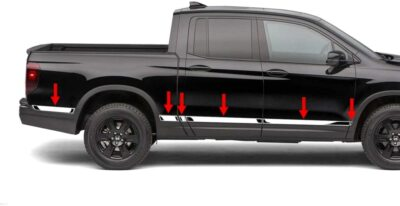 #ad #ad 2017 2025 Honda Ridgeline Chrome Flat Body Side Molding Trim Accent Rocker Panel $185.00