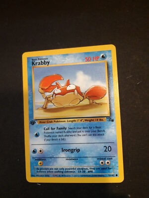 Krabby 51/62 Fossil First Edition Eng Nm