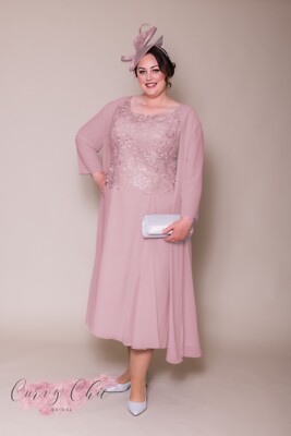 Pink Plus Size Mother Of The Bride Dress With Jacket Blush Plus