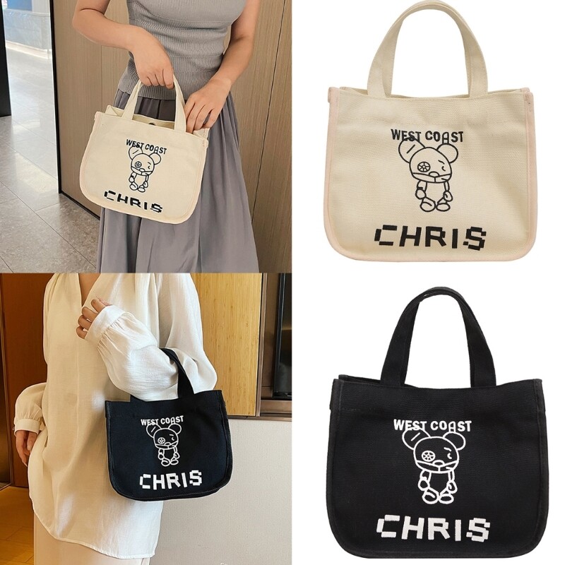 Trendy Soft Canvas Tote Bag Large Capacity Casual Handbag for Women  