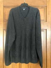 DOCKERS Dark Grey Diamond Print Super Soft Knit Sweater Top Mens Size XL EUC