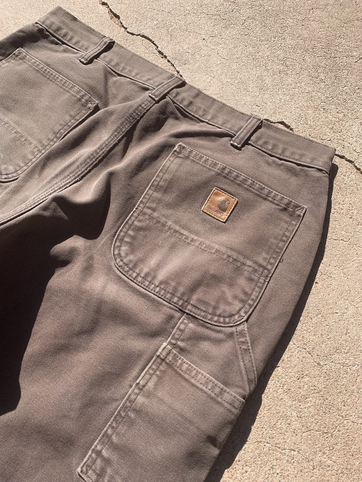 Vintage faded brown Carhartt work wear carpenter pants eBay